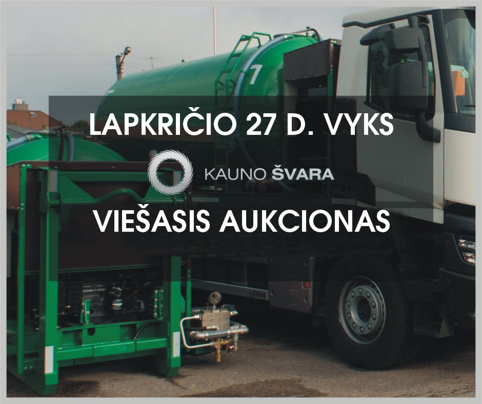 Aukcionas – informacija apie UAB „Kauno švara” parduodamą turtą
